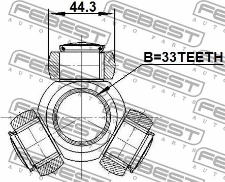 Febest 0216-J10 - ТРИПОЇД 33X44.3 вир-во FEBEST autocars.com.ua