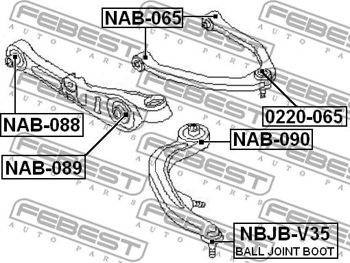 Febest 0220-065 - Несучий / направляючий шарнір autocars.com.ua