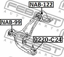 Febest 0220-C24 - Несучий / направляючий шарнір autocars.com.ua