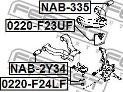 Febest 0220-F24LF - Несучий / направляючий шарнір autocars.com.ua