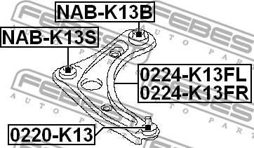 Febest NAB-K13B - Сайлентблок, важеля підвіски колеса autocars.com.ua