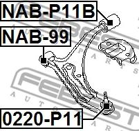 Febest NAB-P11B - Сайлентблок, рычаг подвески колеса avtokuzovplus.com.ua