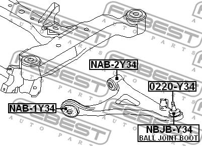 Febest 0220-Y34 - Несучий / направляючий шарнір autocars.com.ua