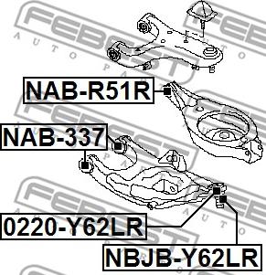 Febest NBJB-Y62LR - Ремонтный комплект, несущие / направляющие шарниры autodnr.net