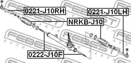 Febest 0222-J10F - Осевой шарнир, рулевая тяга avtokuzovplus.com.ua