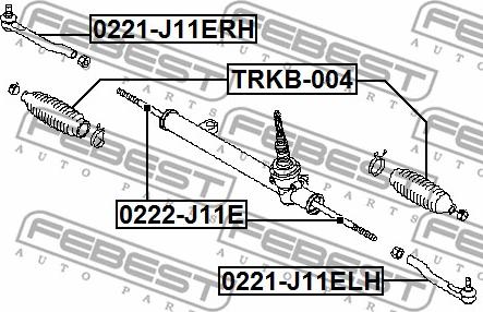 Febest 0221-J11ERH - Наконечник рулевой тяги, шарнир avtokuzovplus.com.ua