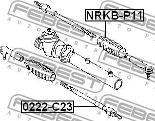 Febest 0222-C23 - Осьовий шарнір, рульова тяга autocars.com.ua