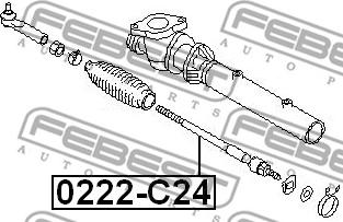 Febest 0222-C24 - Осьовий шарнір, рульова тяга autocars.com.ua