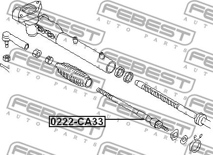 Febest 0222-CA33 - Осевой шарнир, рулевая тяга autodnr.net