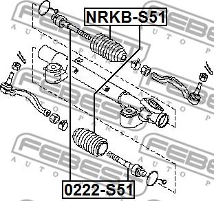 Febest NRKB-S51 - Пильник, рульове управління autocars.com.ua