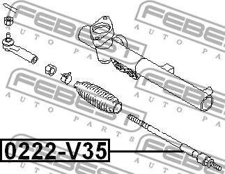 Febest 0222-V35 - Осьовий шарнір, рульова тяга autocars.com.ua