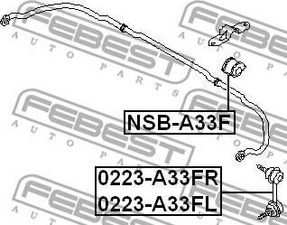 Febest 0223-A33FL - Тяга / стійка, стабілізатор autocars.com.ua