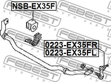 Febest 0223-EX35FL - Тяга / стойка, стабилизатор autodnr.net