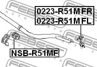 Febest 0223-R51MFR - Тяга / стійка, стабілізатор autocars.com.ua