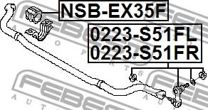 Febest 0223-S51FL - Тяга стабилизатора передняя левая infiniti fx35-50 s51 2008- autodnr.net