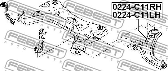 Febest 0224-C11LH - Важіль незалежної підвіски колеса autocars.com.ua