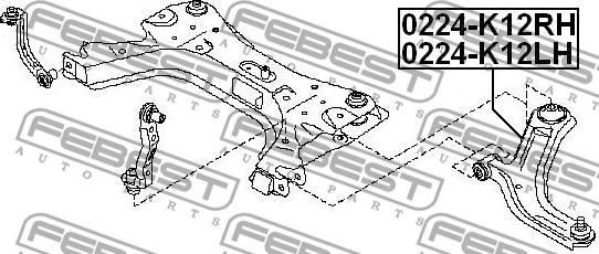 Febest 0224-K12RH - Важіль незалежної підвіски колеса autocars.com.ua