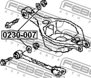 Febest 0230-007 - Чаша холостого ходу, балка моста autocars.com.ua