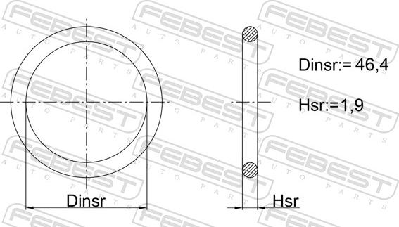 Febest 02400-015 - Кільце ущільнювача, гідравлічний фільтр autocars.com.ua