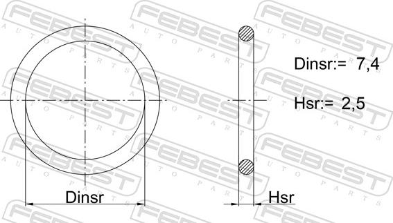 Febest 02400-024 - Кільце ущільнювача, трубка, що нагнітається autocars.com.ua