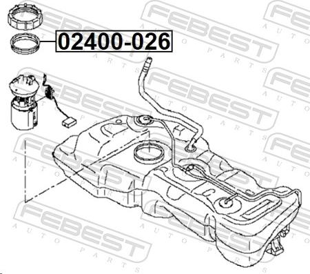 Febest 02400-026 - Прокладка, паливний бак autocars.com.ua