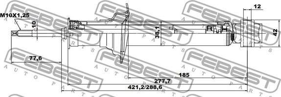 Febest 02658720R - Амортизатор autocars.com.ua