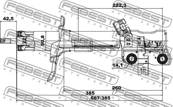 Febest 02660803FR - Амортизатор autocars.com.ua