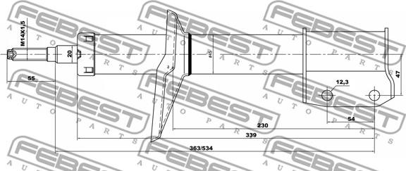 Febest 02661286F - Амортизатор avtokuzovplus.com.ua