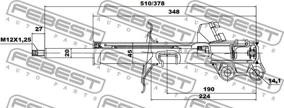 Febest 02666609FR - Амортизатор autocars.com.ua