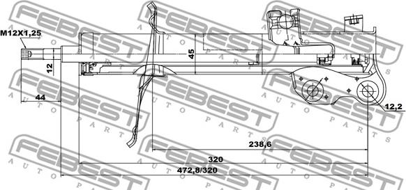 Febest 02666691FR - Амортизатор autocars.com.ua