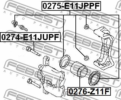 Febest 0276-Z11F - Поршень, корпус скоби гальма autocars.com.ua