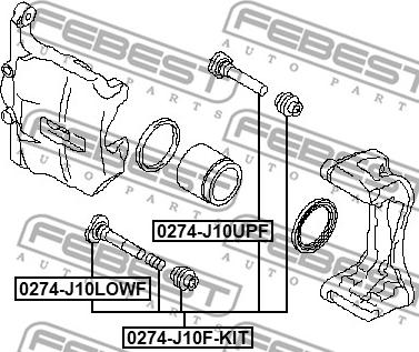 Febest 0274-J10F-KIT - Направляющий болт, корпус скобы тормоза avtokuzovplus.com.ua