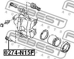 Febest 0274-N15F - Направляючий болт, корпус скоби гальма autocars.com.ua