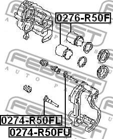 Febest 0274-R50FL - Направляючий болт, корпус скоби гальма autocars.com.ua