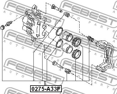 Febest 0275-A33F - Ремкомплект, тормозной суппорт avtokuzovplus.com.ua
