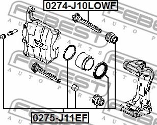 Febest 0275-J11EF - Ремкомплект, гальмівний супорт autocars.com.ua