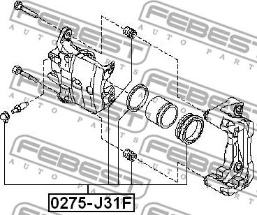Febest 0275-J31F - Ремкомплект, тормозной суппорт avtokuzovplus.com.ua