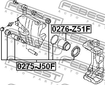Febest 0275-J50F - Ремкомплект, тормозной суппорт avtokuzovplus.com.ua