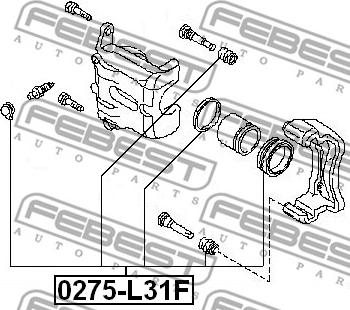 Febest 0275-L31F - Ремкомплект, тормозной суппорт avtokuzovplus.com.ua