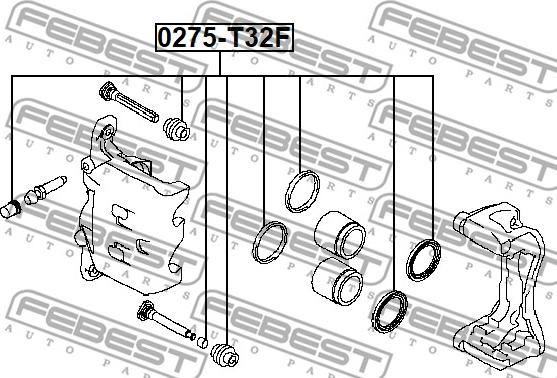 Febest 0275-T32F - Ремкомплект, гальмівний супорт autocars.com.ua