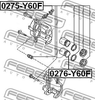 Febest 0276-Y60F - Поршень, корпус скобы тормоза avtokuzovplus.com.ua