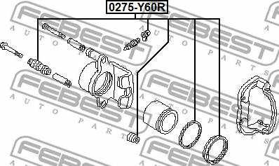 Febest 0275-Y60R - Ремкомплект, гальмівний супорт autocars.com.ua