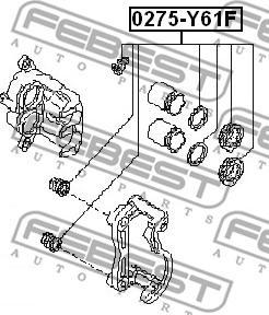 Febest 0275-Y61F - Ремкомплект, гальмівний супорт autocars.com.ua