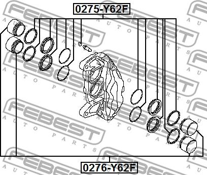 Febest 0276-Y62F - Поршень, корпус скоби гальма autocars.com.ua