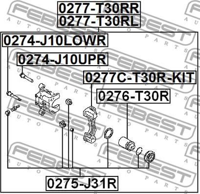 Febest 0277-T30RL - Тормозной суппорт avtokuzovplus.com.ua