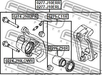 Febest 0277-J10ERR - Тормозной суппорт avtokuzovplus.com.ua