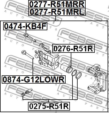 Febest 0277-R51MRL - Гальмівний супорт autocars.com.ua