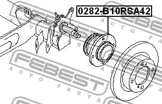 Febest 0282-B10RSA42 - Маточина колеса autocars.com.ua