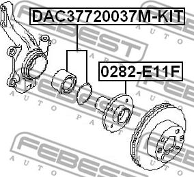 Febest DAC37720037M-KIT - Комплект підшипника маточини колеса autocars.com.ua