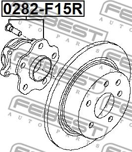 Febest 0282-F15R - Ступица колеса, поворотный кулак avtokuzovplus.com.ua